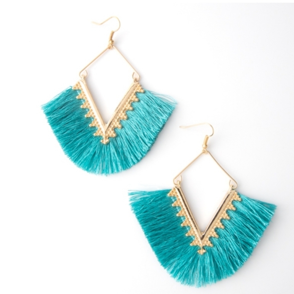 Turquoise and gold earrings